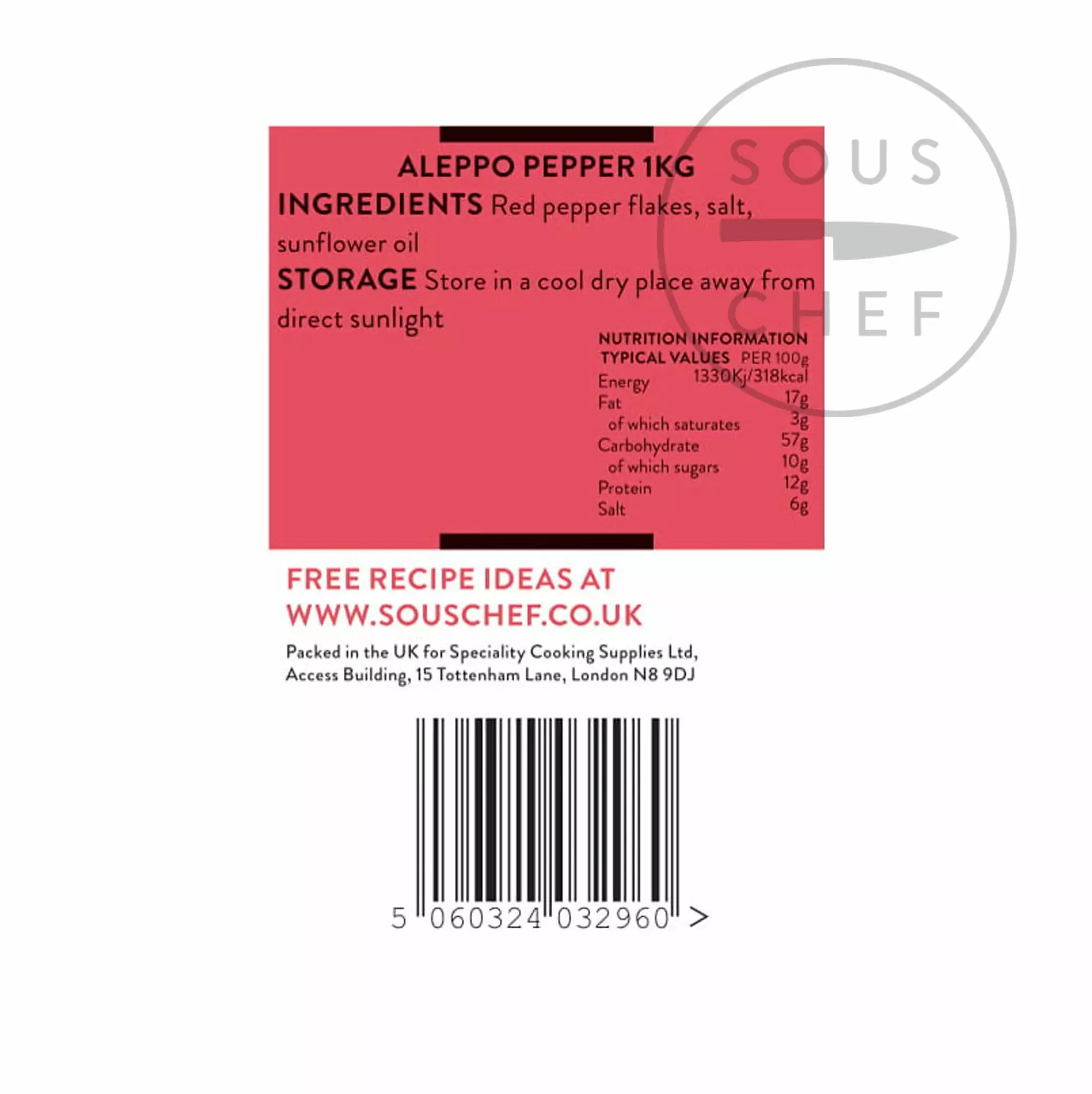 Sous Chef Ingredients Aleppo Pepper - Pul Biber 1kg 4 Sous Chef Ingredients Aleppo Pepper - Pul Biber 1kg