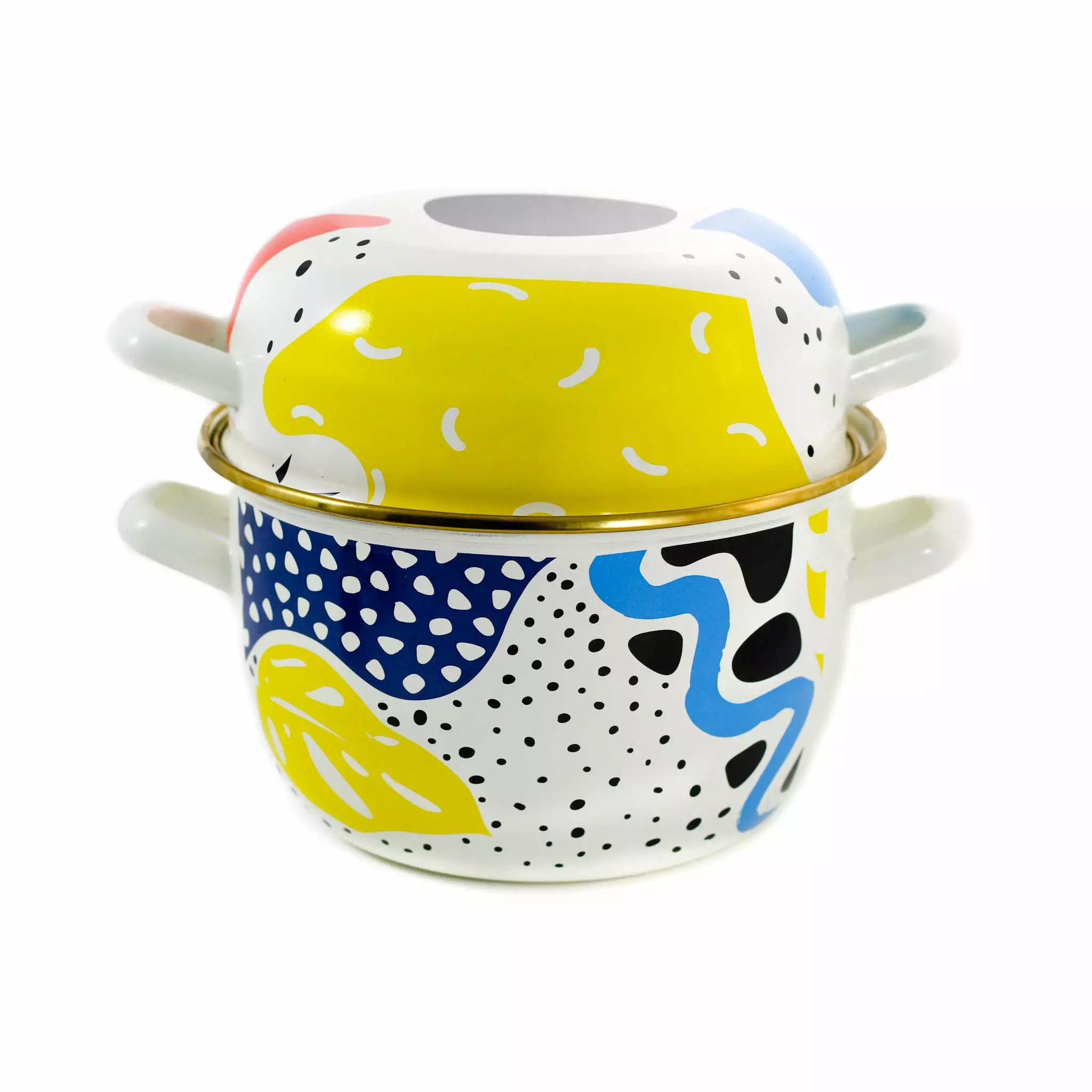 Kapka Cookware Abstract Enamel Mussel Pot 3 Kapka Cookware Abstract Enamel Mussel Pot