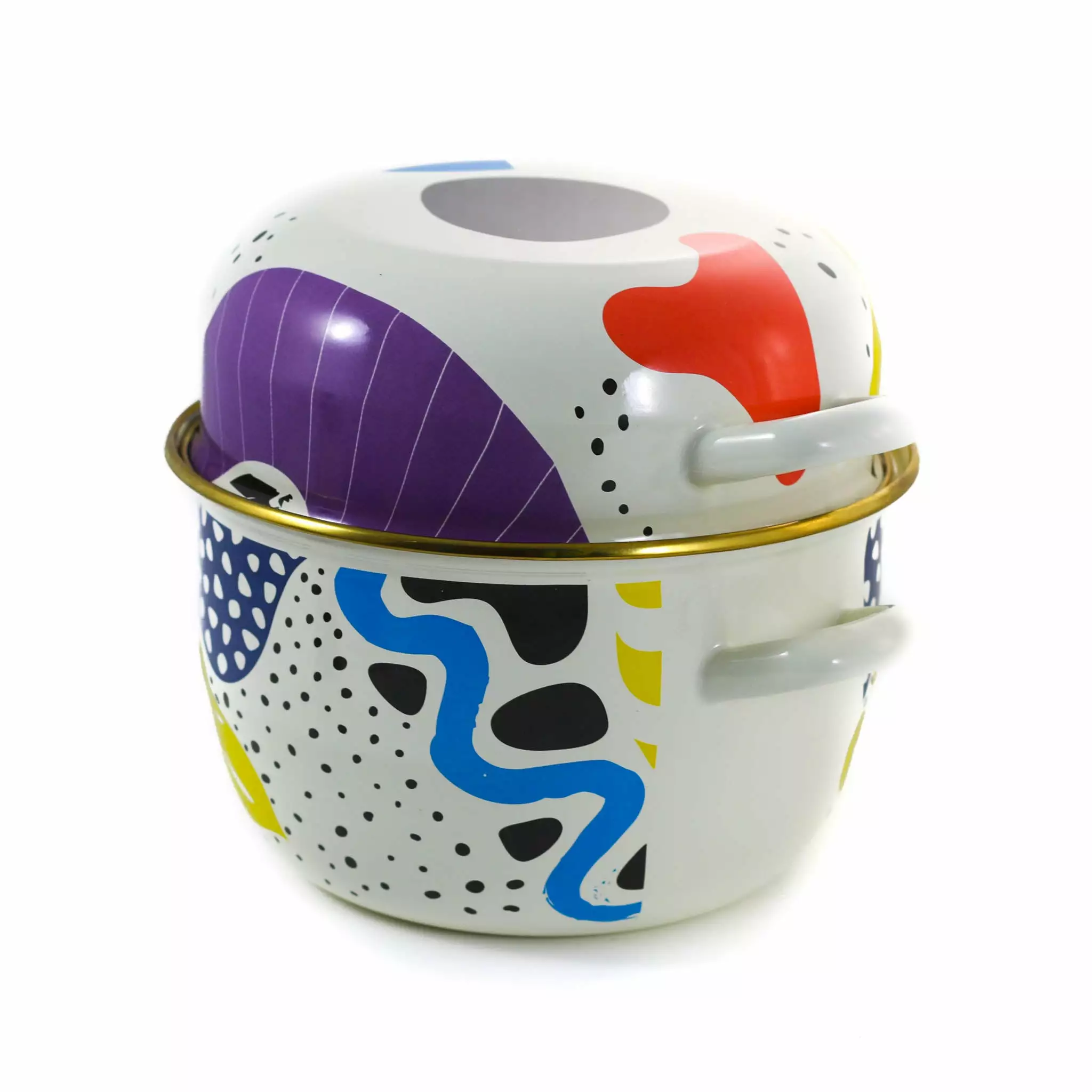Kapka Cookware Abstract Enamel Mussel Pot 4 Kapka Cookware Abstract Enamel Mussel Pot
