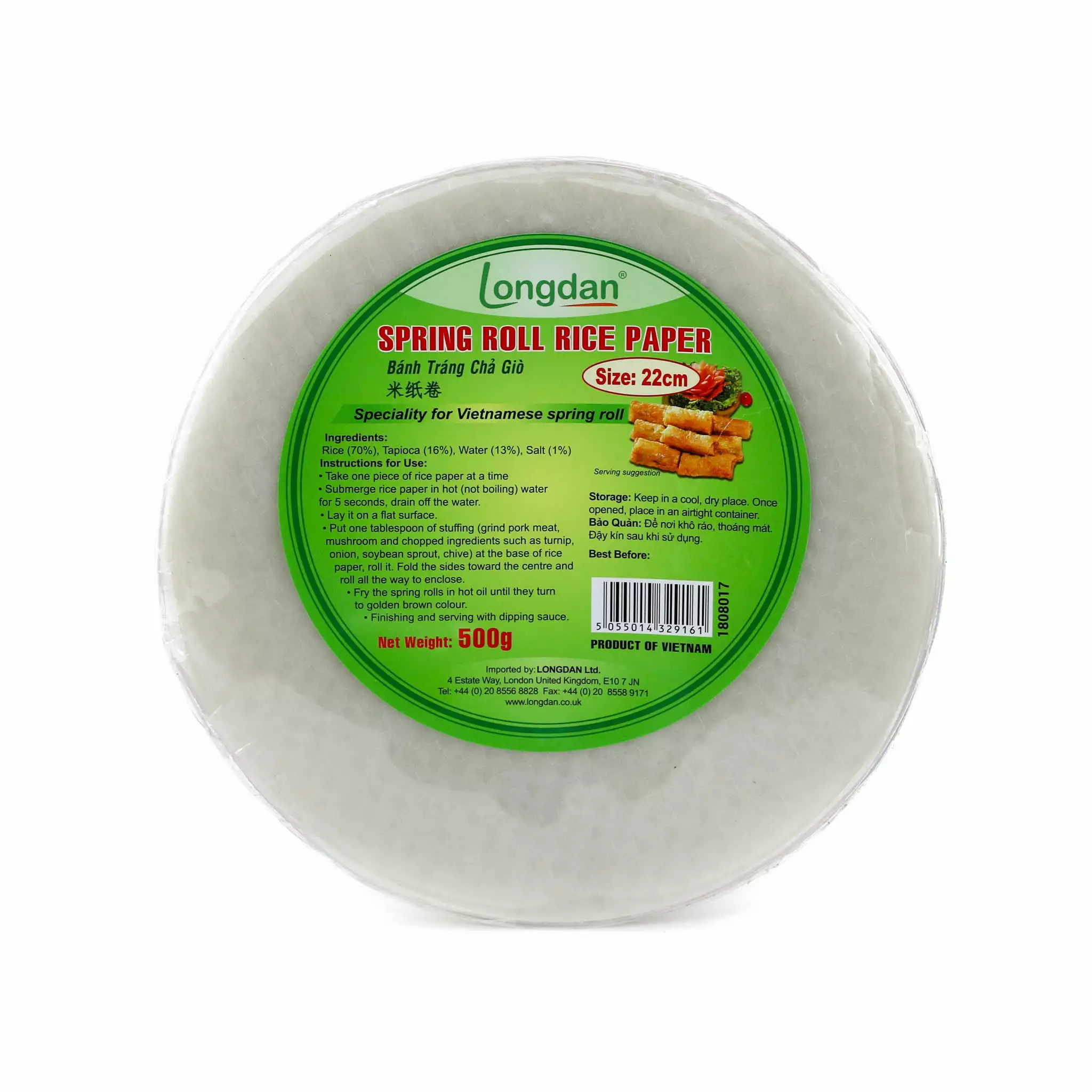 Longdan Vietnamese Spring Roll Wrappers 500g 3 Longdan Vietnamese Spring Roll Wrappers 500g