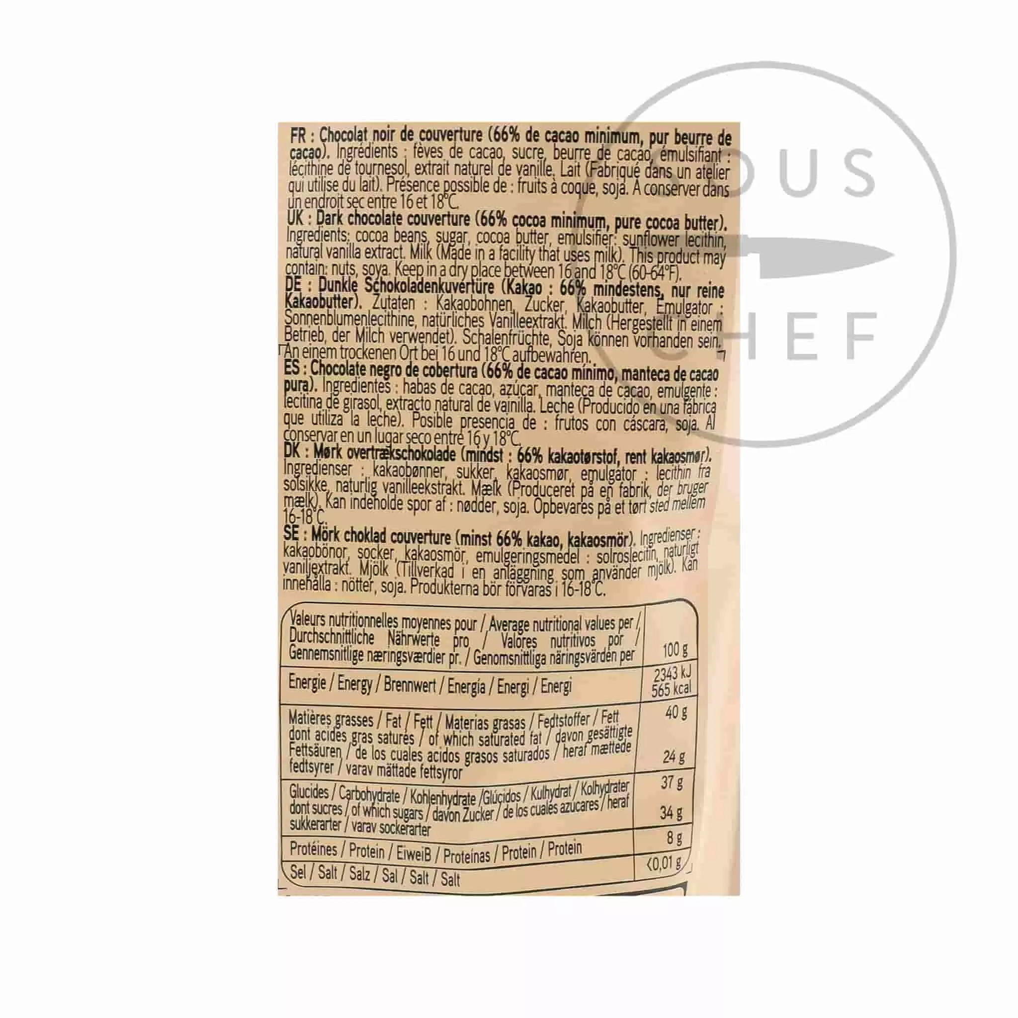 Valrhona Caraibe 66% Dark Chocolate Chips Cooking Chocolate 7 Valrhona Caraibe 66% Dark Chocolate Chips Cooking Chocolate