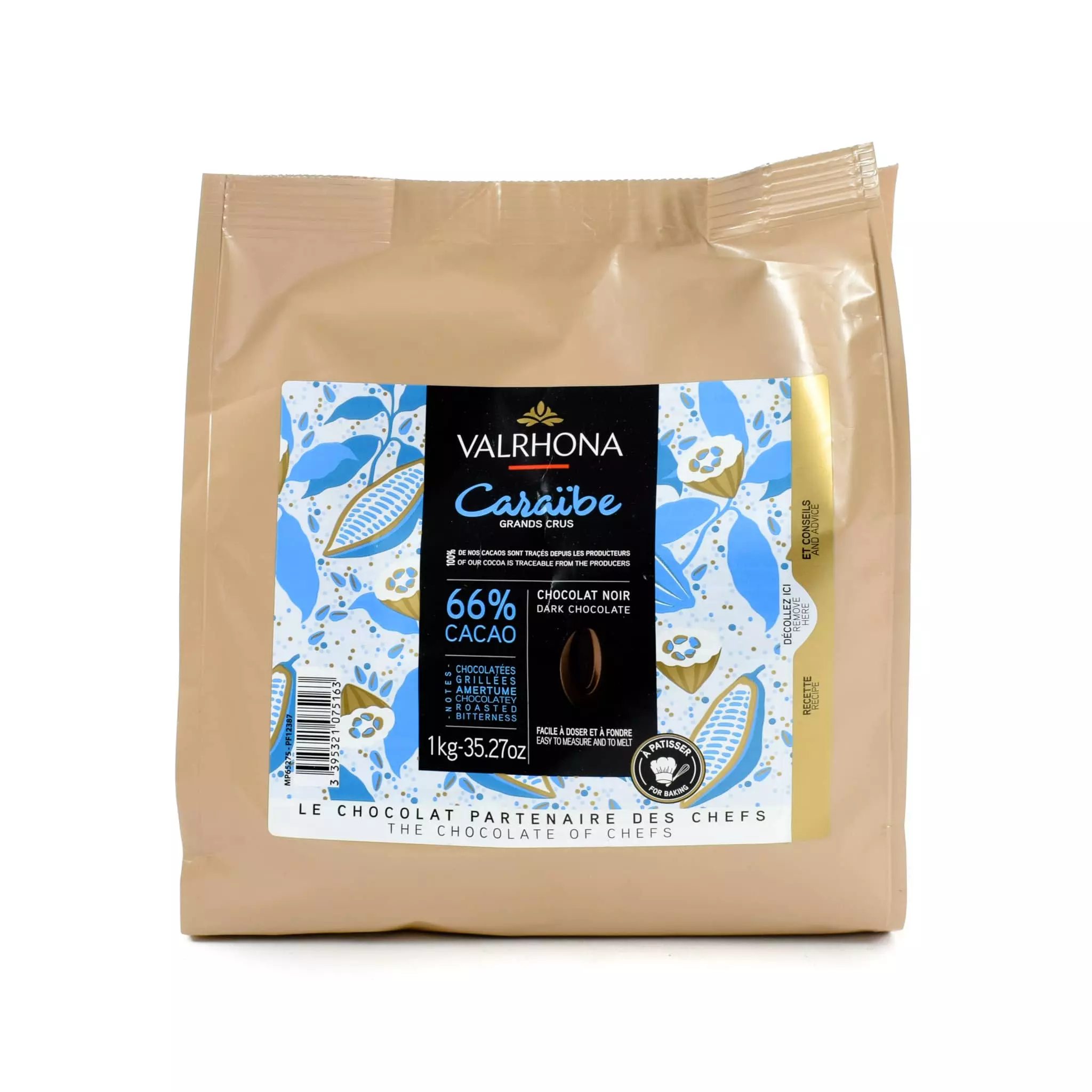 Valrhona Caraibe 66% Dark Chocolate Chips Cooking Chocolate 4 Valrhona Caraibe 66% Dark Chocolate Chips Cooking Chocolate