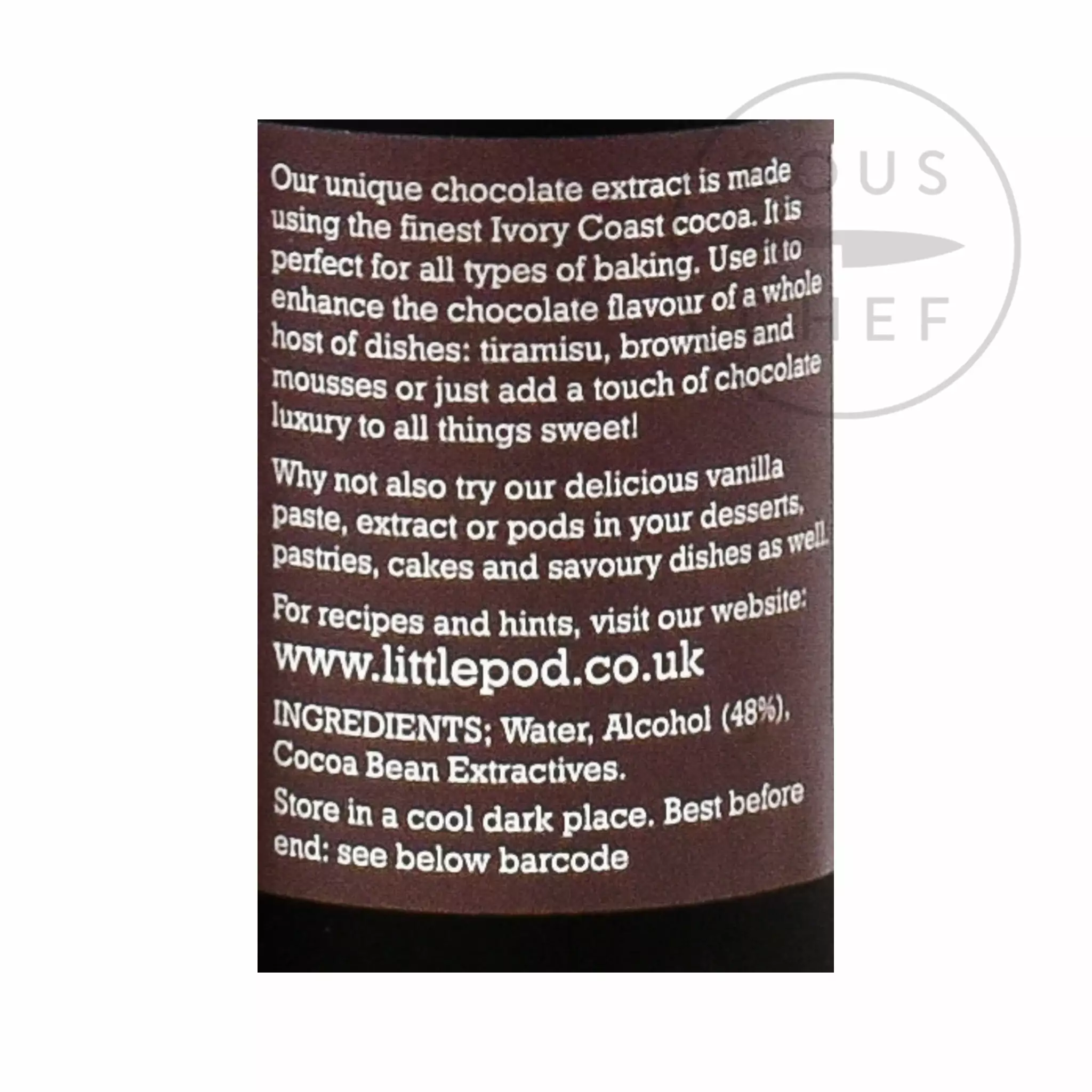 Littlepod Pure Chocolate Extract 100ml Ingredients 5 Littlepod Pure Chocolate Extract 100ml Ingredients