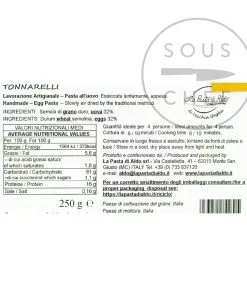 Ingredients Pasta Di Aldo Tonnarelli Egg Pasta - For Cacio Pepe 250g
