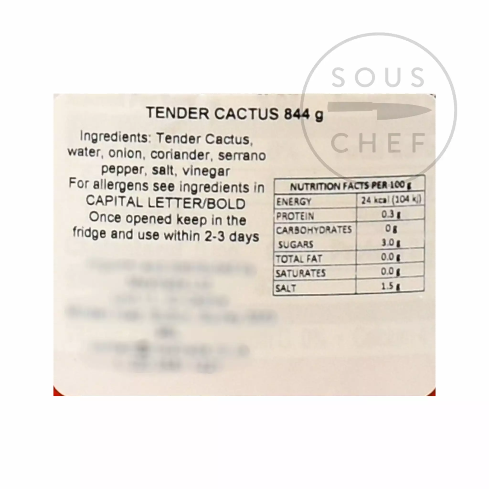 La Costena Cactus 825g Ingredients 5 La Costena Cactus 825g Ingredients