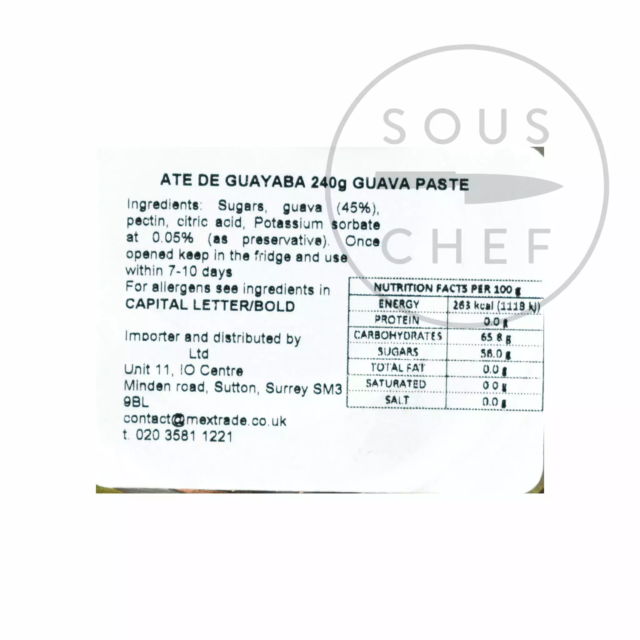 Ingredients La Costena Guava Paste 240g 4 Ingredients La Costena Guava Paste 240g