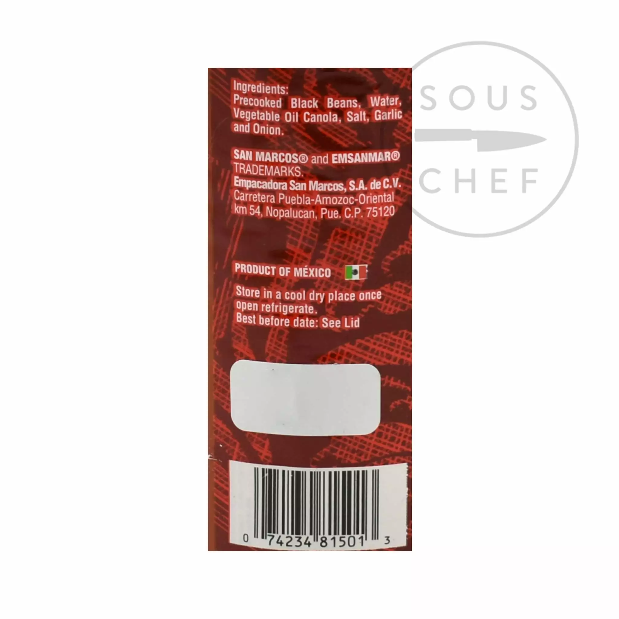 San Marcos Frijoles Refritos Negros - Refried Beans 430g Ingredients 5 San Marcos Frijoles Refritos Negros - Refried Beans 430g Ingredients