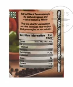 San Marcos Frijoles Refritos Negros - Refried Beans 430g Ingredients