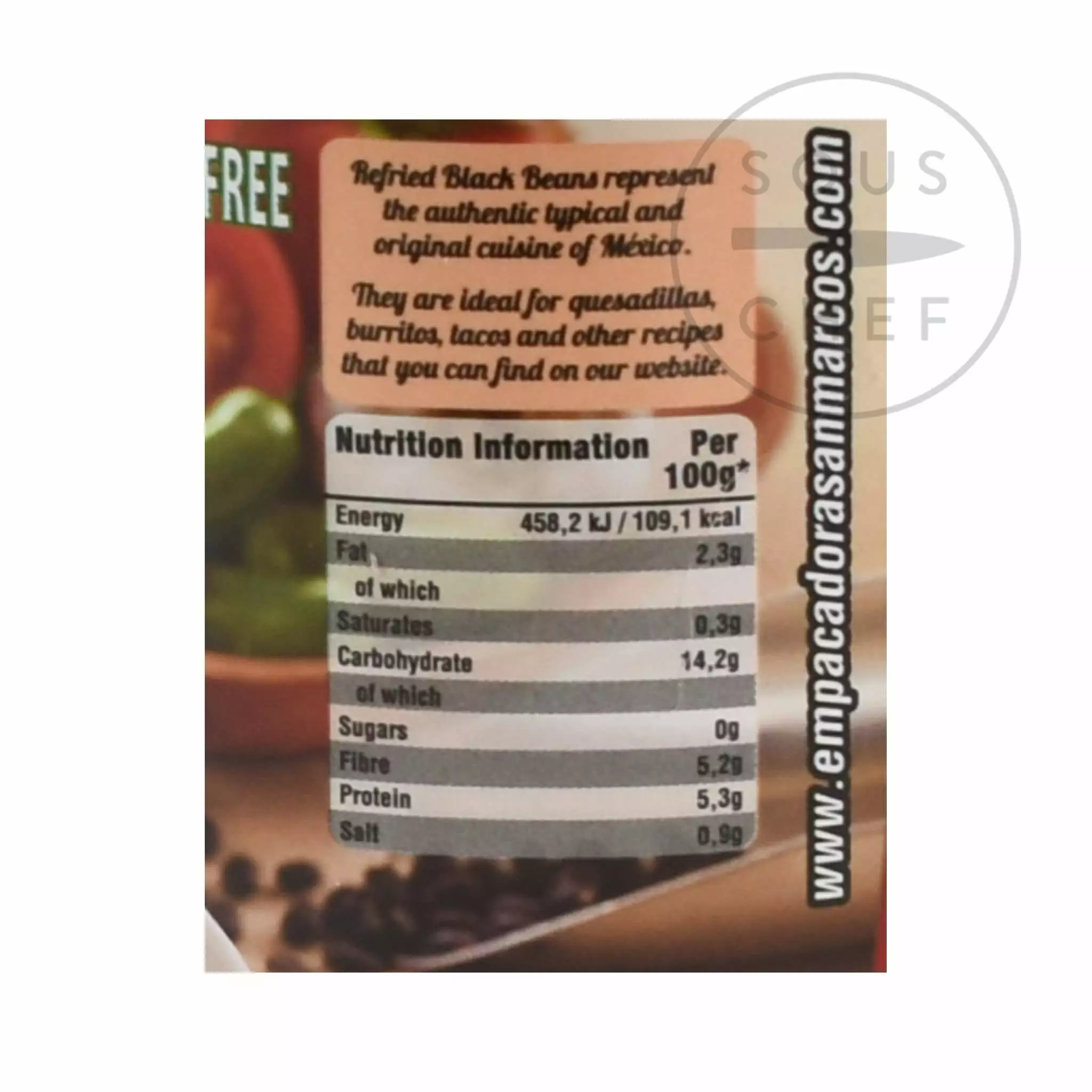 San Marcos Frijoles Refritos Negros - Refried Beans 430g Ingredients 4 San Marcos Frijoles Refritos Negros - Refried Beans 430g Ingredients