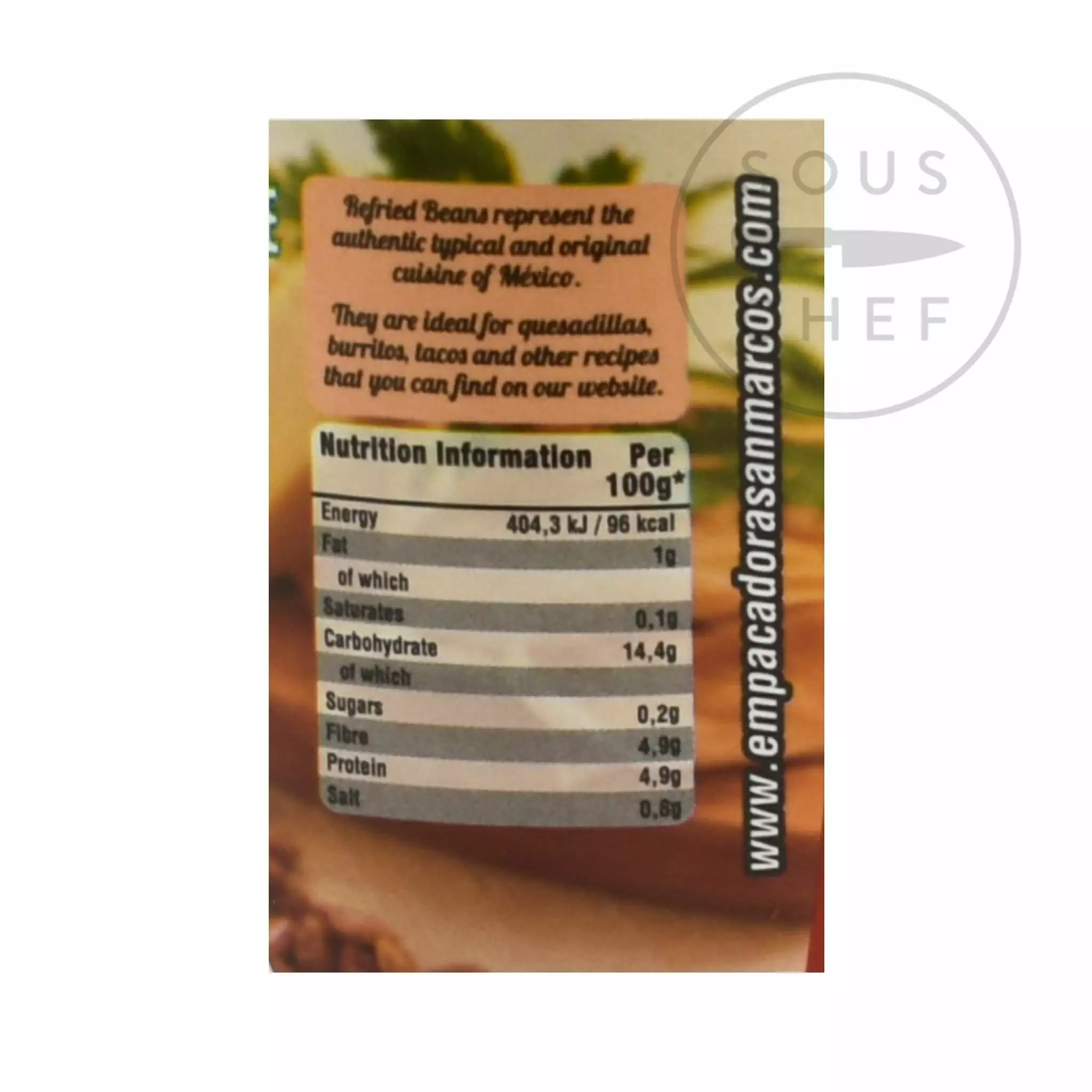 Ingredients San Marcos Frijoles Refritos Bayos Refried Beans 430g 4 Ingredients San Marcos Frijoles Refritos Bayos Refried Beans 430g