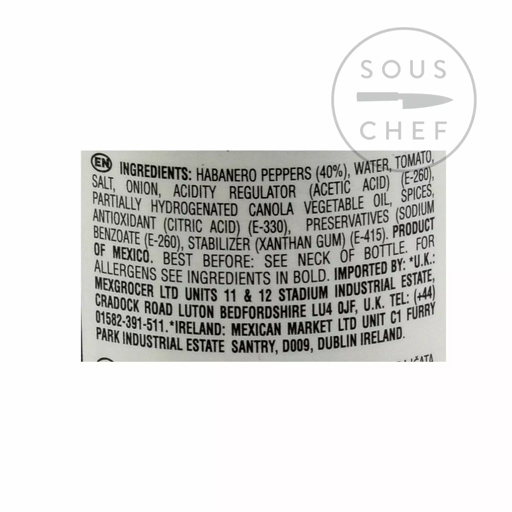 El Yucateco Habanero Kutbil-Ik Frasco Hot Sauce 120ml Ingredients 4 El Yucateco Habanero Kutbil-Ik Frasco Hot Sauce 120ml Ingredients