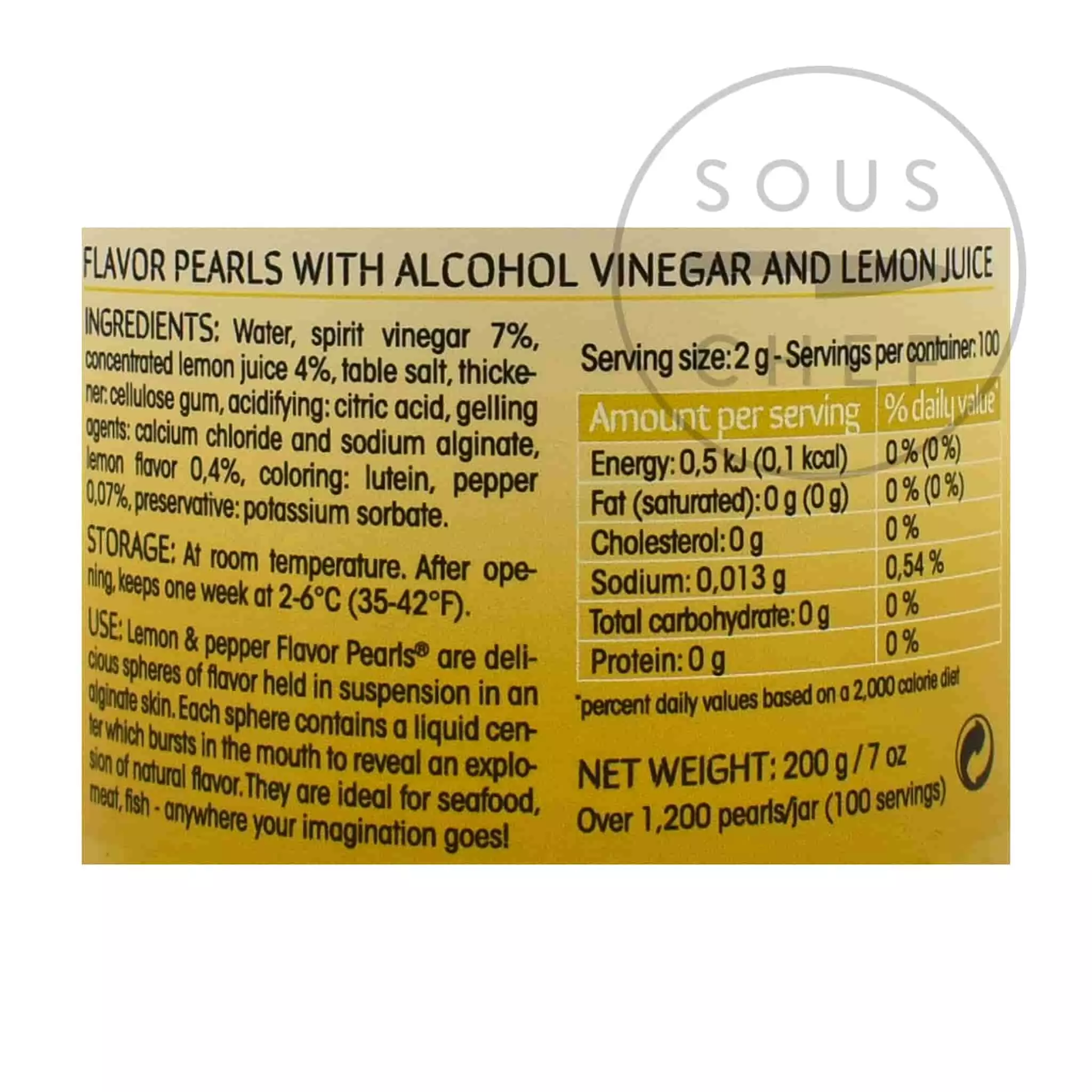 Christine Le Tennier Lemon & Pepper Flavour Pearls Ingredients 7 Christine Le Tennier Lemon & Pepper Flavour Pearls Ingredients