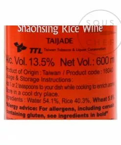 Taijade Ingredients Shaoxing Wine 600ml