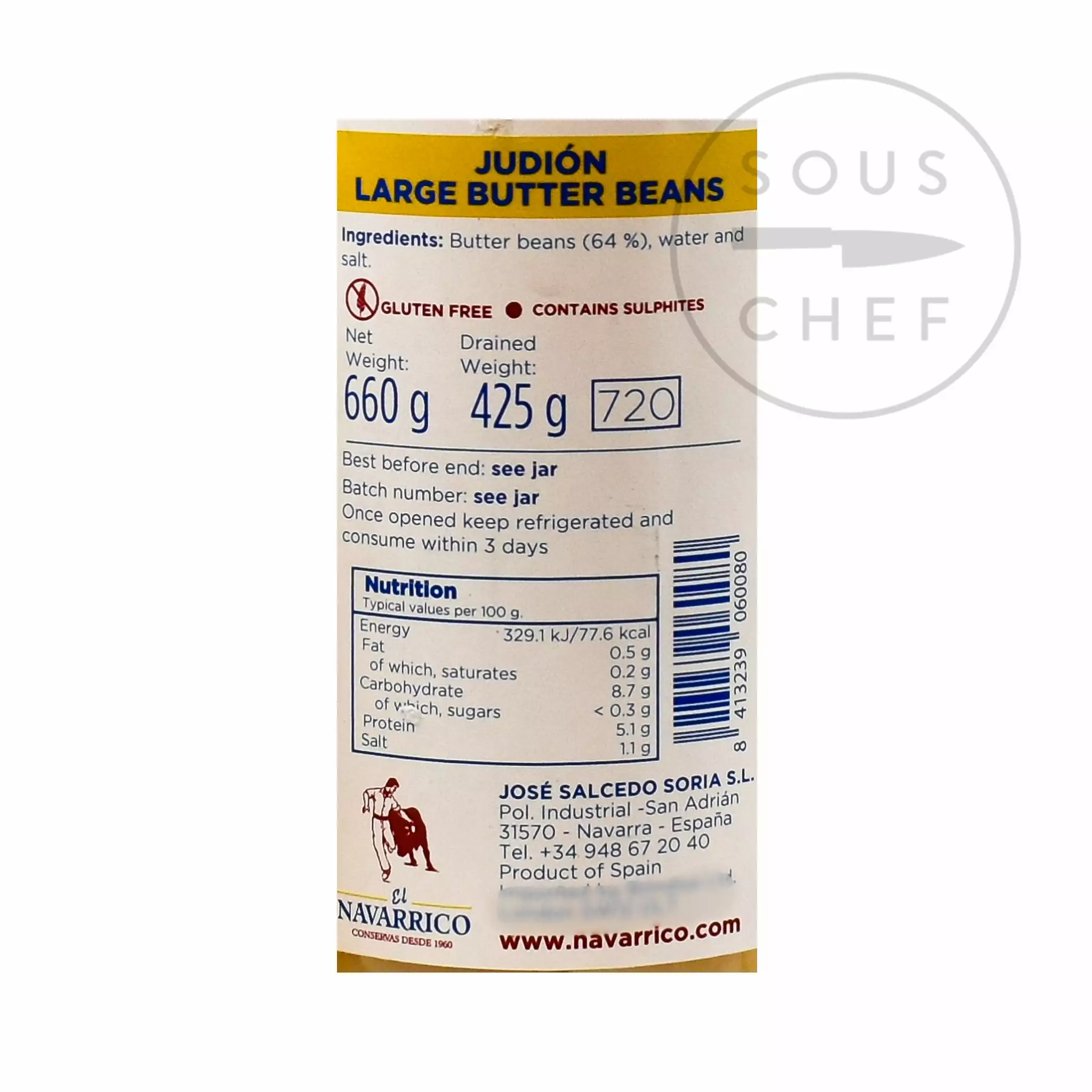 El Navarrico Navarrico Judion Large Butter Beans 700g 4 El Navarrico Navarrico Judion Large Butter Beans 700g