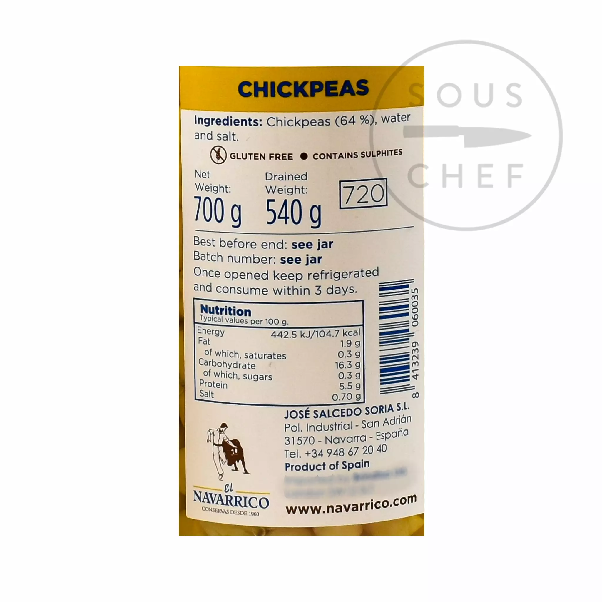 Brindisa Navarrico Garbanzos Chickpeas 700g Ingredients 4 Brindisa Navarrico Garbanzos Chickpeas 700g Ingredients