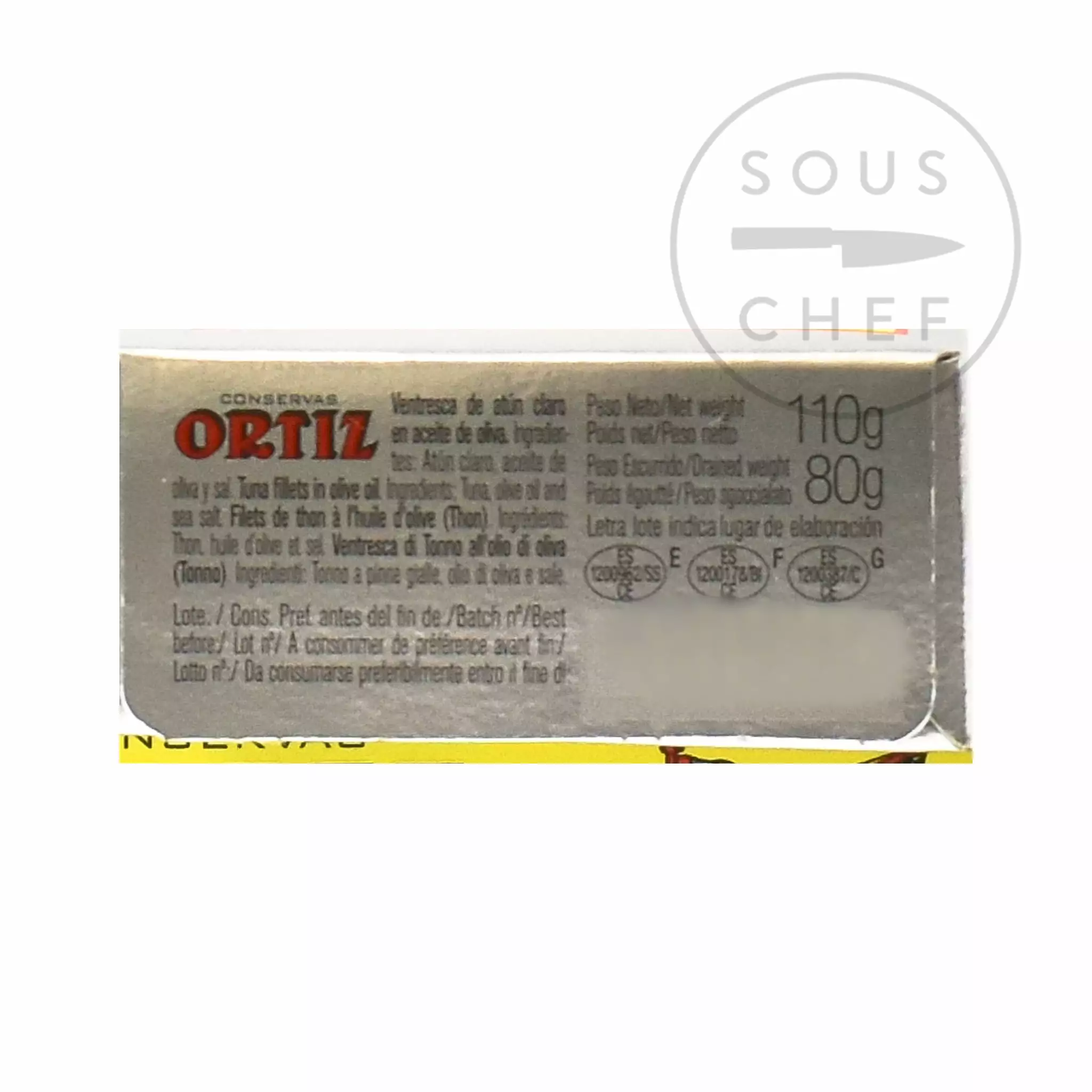Ortiz Atun Claro Belly In Olive Oil - Ventresca 110g Ingredients 4 Ortiz Atun Claro Belly In Olive Oil - Ventresca 110g Ingredients