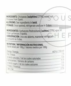 Perello Pedrosillano Small Chickpeas 700g Ingredients