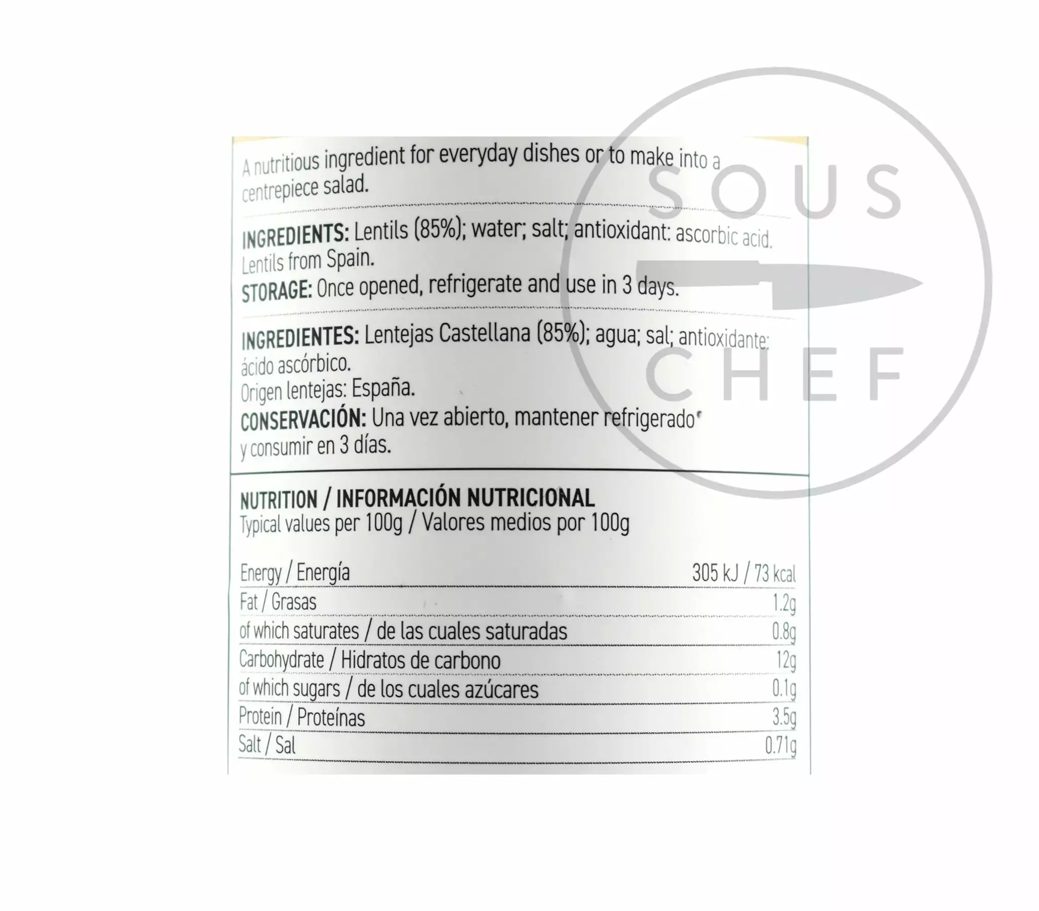 Perello Castellana Lentils 700g Ingredients 4 Perello Castellana Lentils 700g Ingredients