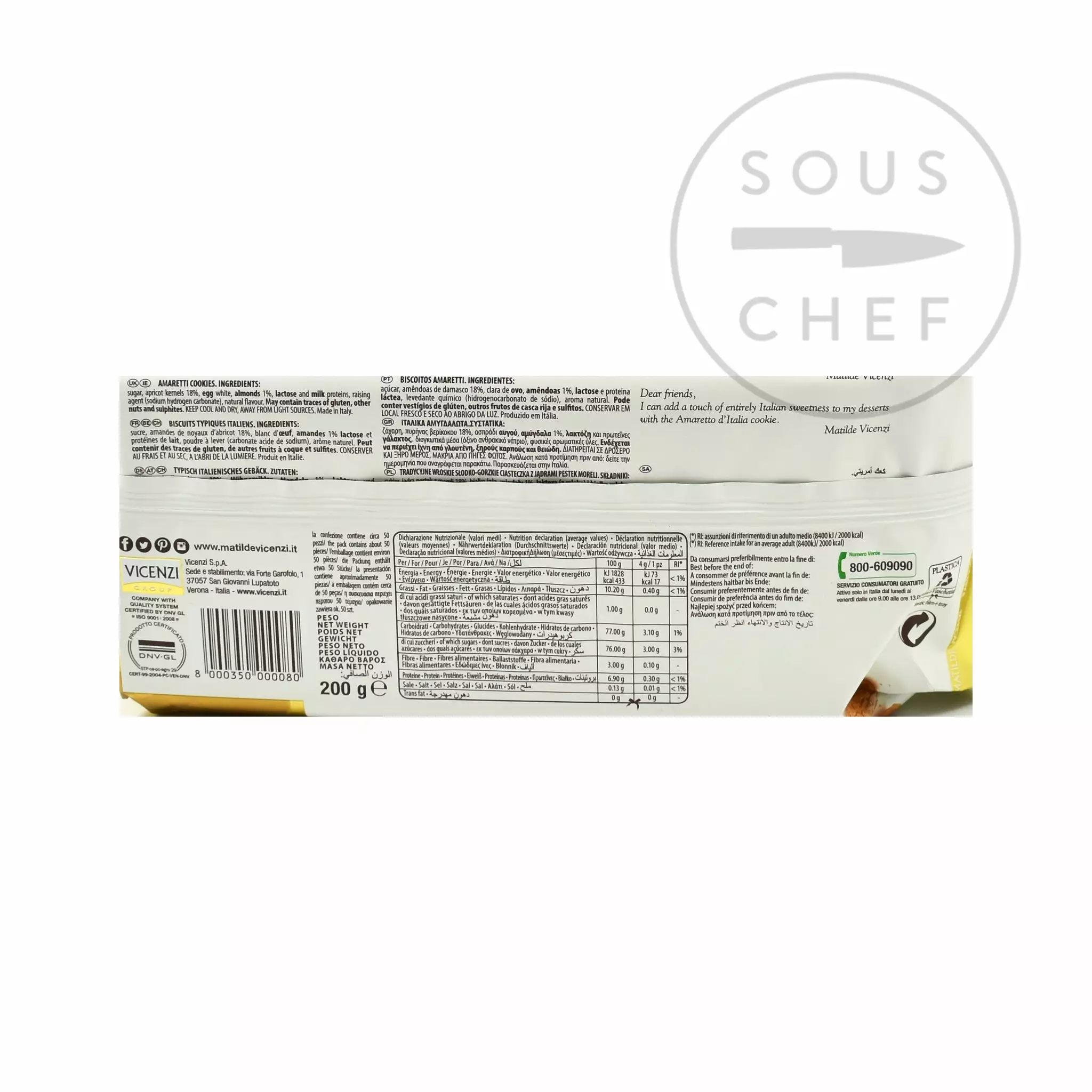 Matilde Vicenzi Amaretti Biscuits 200g Ingredients 4 Matilde Vicenzi Amaretti Biscuits 200g Ingredients