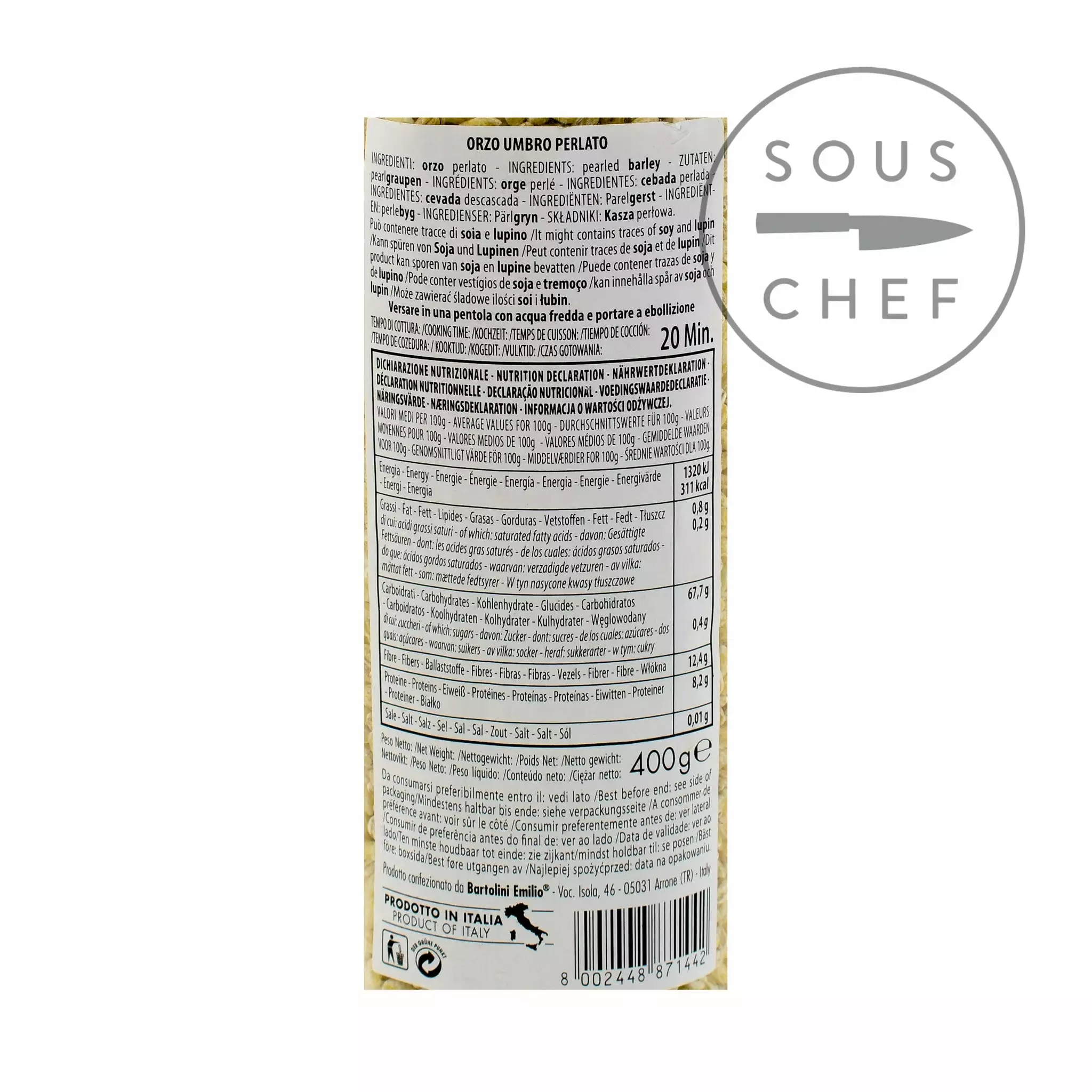 Casale Le Marmore Umbrian Pearled Barley 400g Ingredients 4 Casale Le Marmore Umbrian Pearled Barley 400g Ingredients