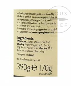 Opies Ingredients Pickled Walnuts In Malt Vinegar 390g