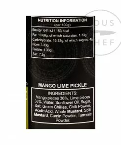 Ingredients Ferns' Mango Lime Pickle 380g