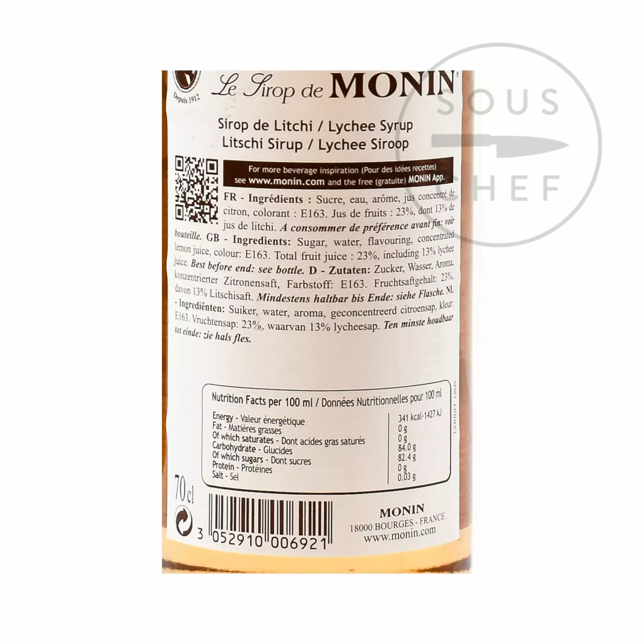 Monin Lychee Syrup 70cl 5 Monin Lychee Syrup 70cl