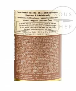 Ingredients Monin Chocolate Hazelnut Flavour Sauce 500ml