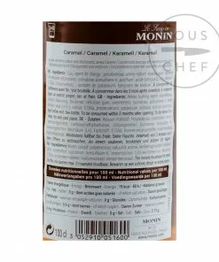 Ingredients Monin Sugar Free Caramel Syrup 1 Litre