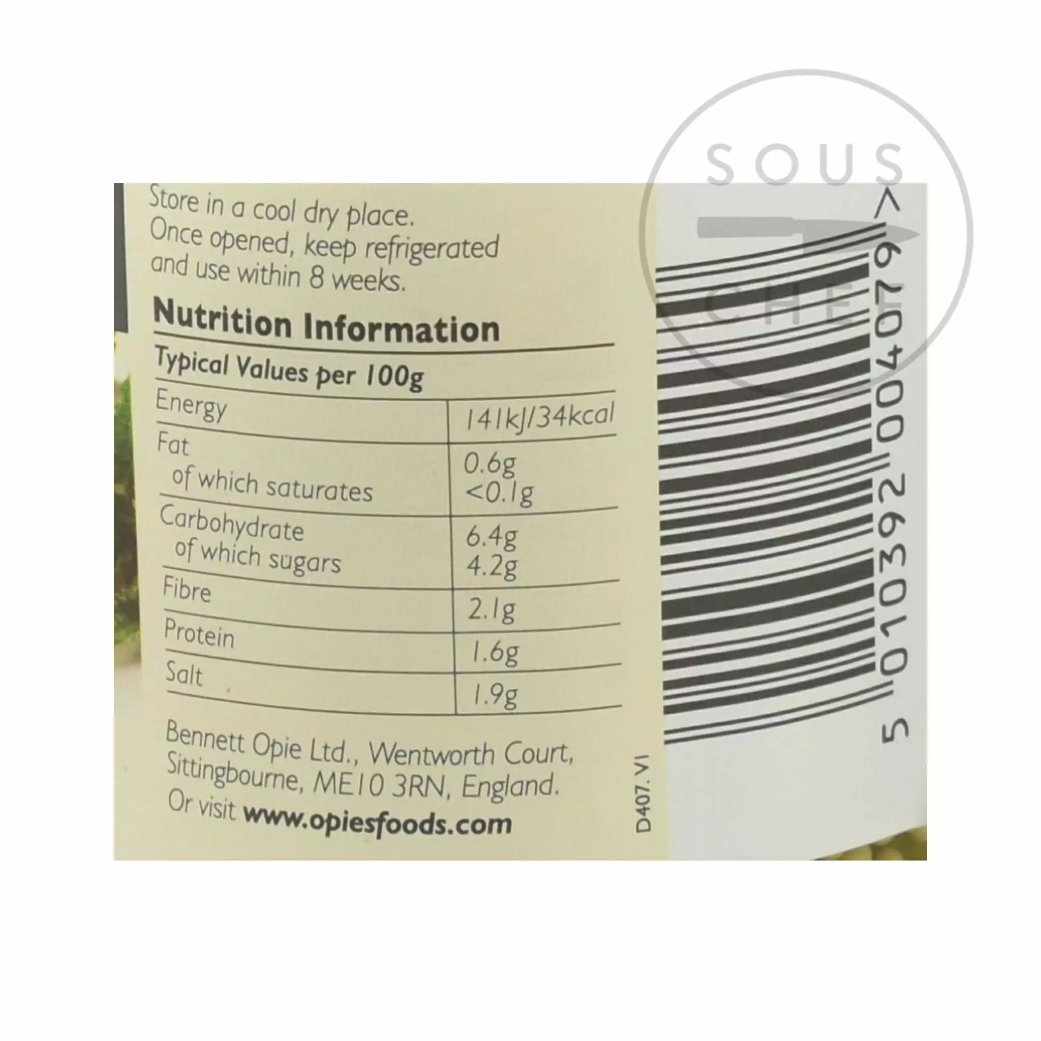 Opies Ingredients Cornichons And Pickled Onions 350g 4 Opies Ingredients Cornichons And Pickled Onions 350g