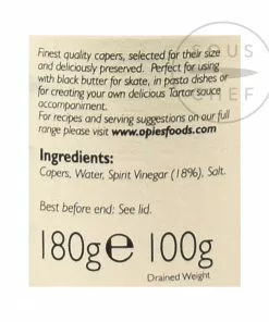 Opies Capers In Spirit Vinegar 180g Ingredients