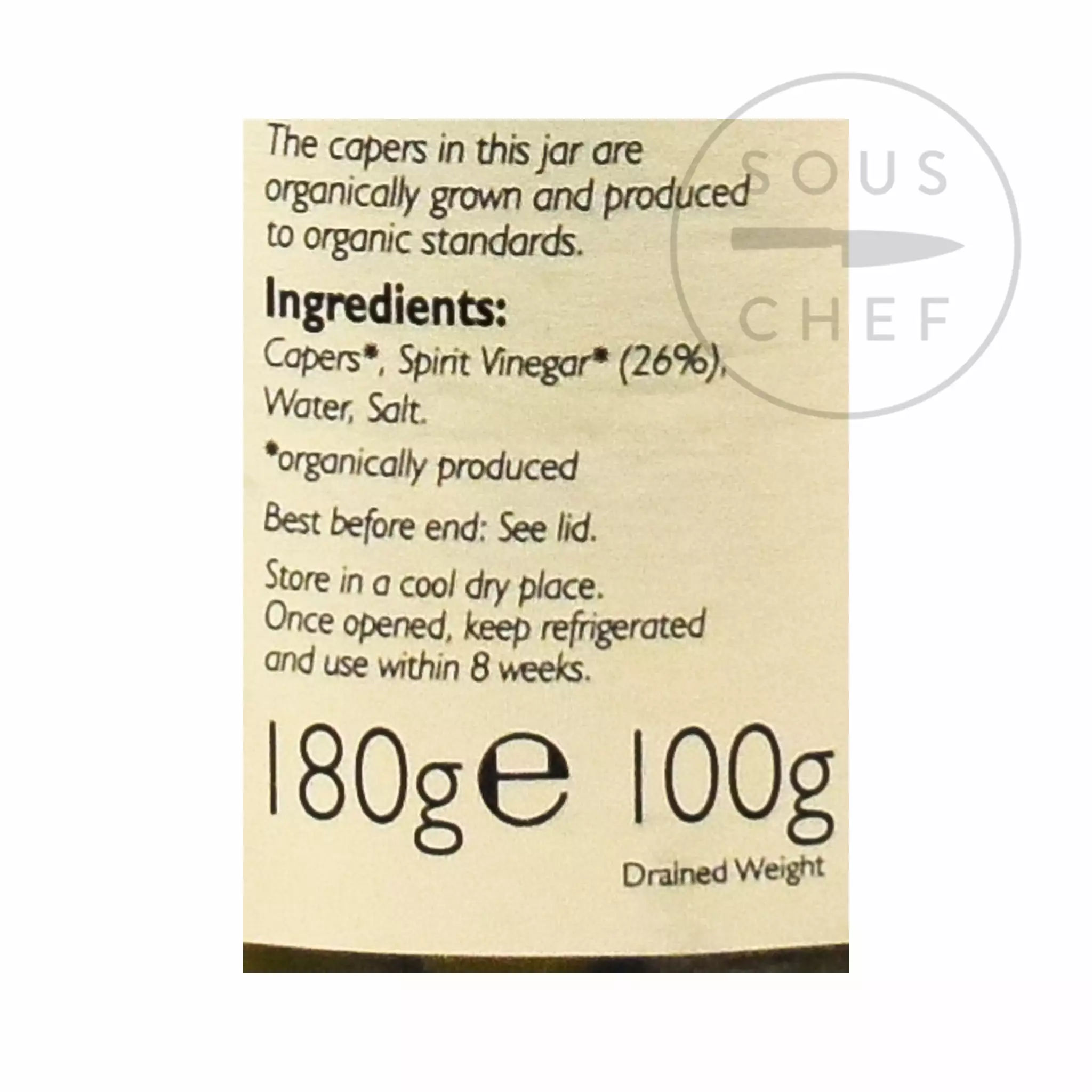 Opies Organic Capers 180g Ingredients 6 Opies Organic Capers 180g Ingredients