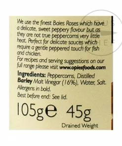 Opies Ingredients Pink Peppercorns With Malt Vinegar 105g 11 Opies Ingredients Pink Peppercorns With Malt Vinegar 105g