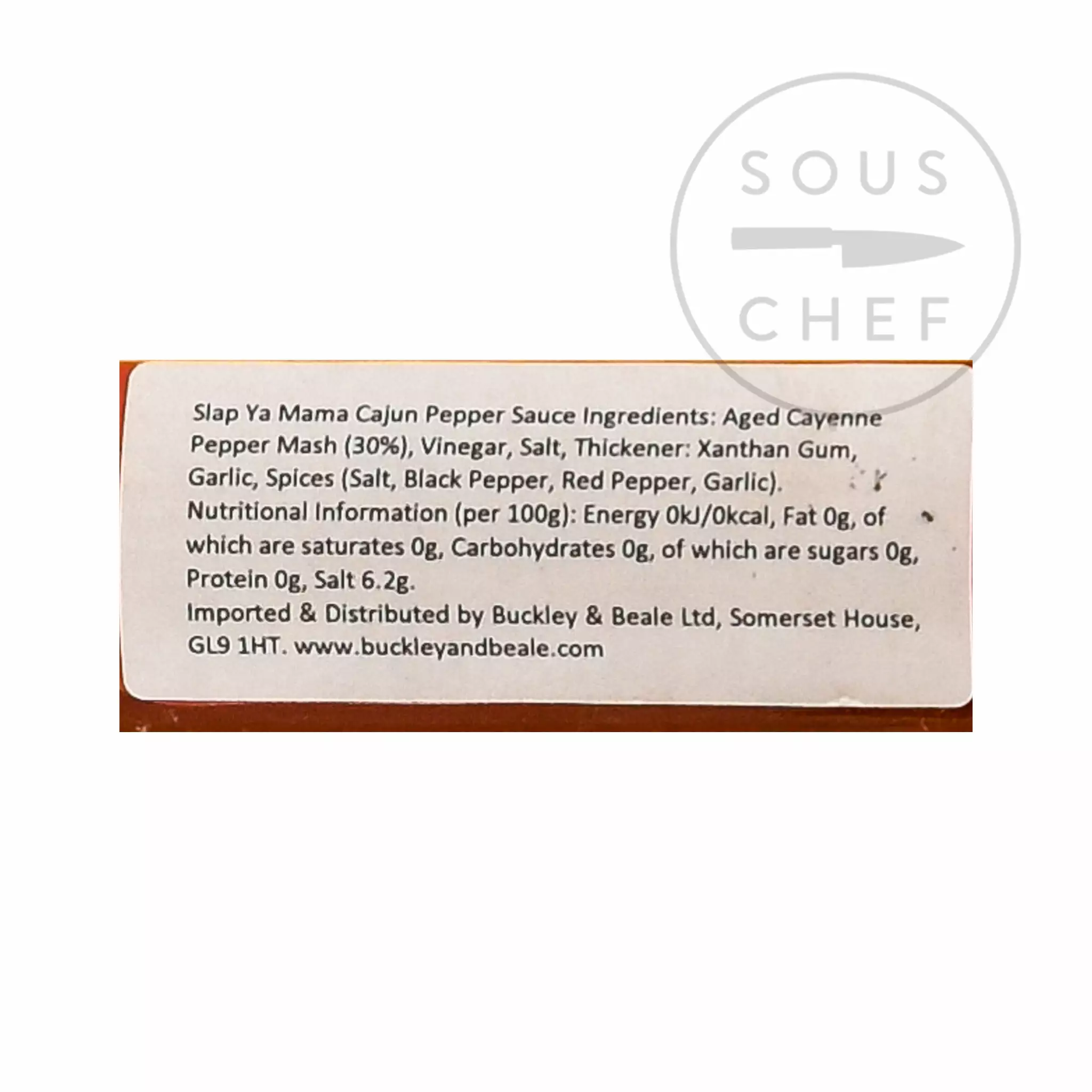 Ingredients Slap Ya Mama Cajun Pepper Sauce 141g 4 Ingredients Slap Ya Mama Cajun Pepper Sauce 141g