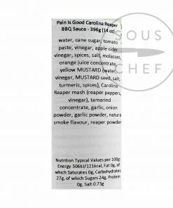 Pain Is Good Carolina Reaper BBQ Sauce 396g Ingredients