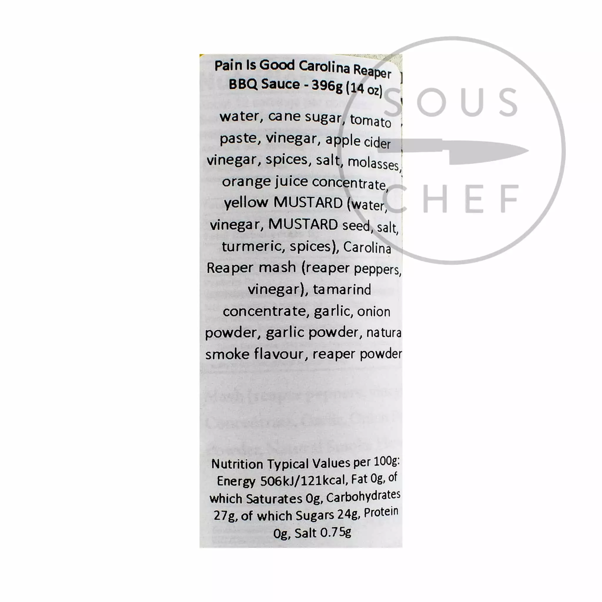 Pain Is Good Carolina Reaper BBQ Sauce 396g Ingredients 4 Pain Is Good Carolina Reaper BBQ Sauce 396g Ingredients