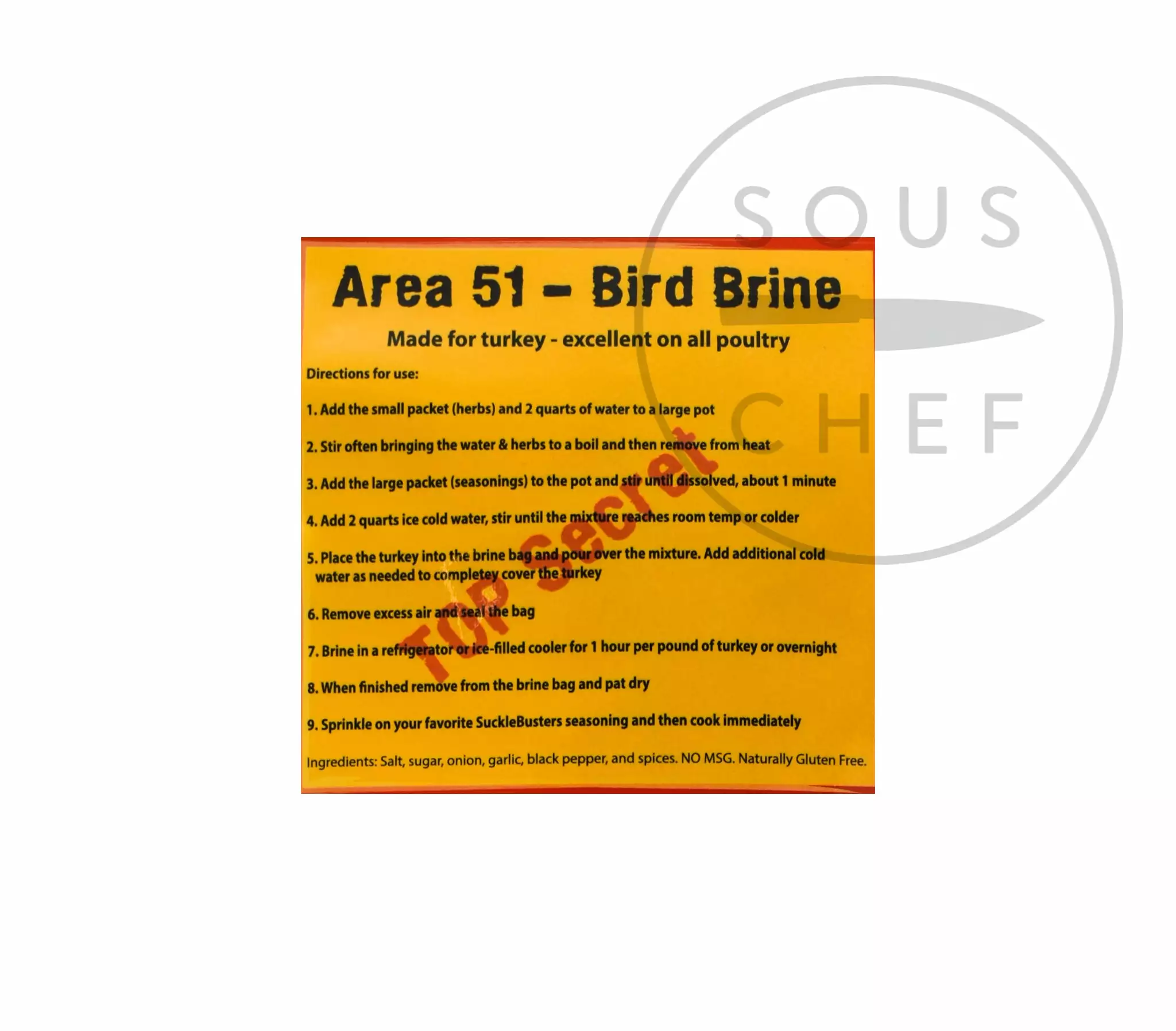 Ingredients Sucklebusters 'Area 51' Turkey Brine Kit 430g 4 Ingredients Sucklebusters 'Area 51' Turkey Brine Kit 430g