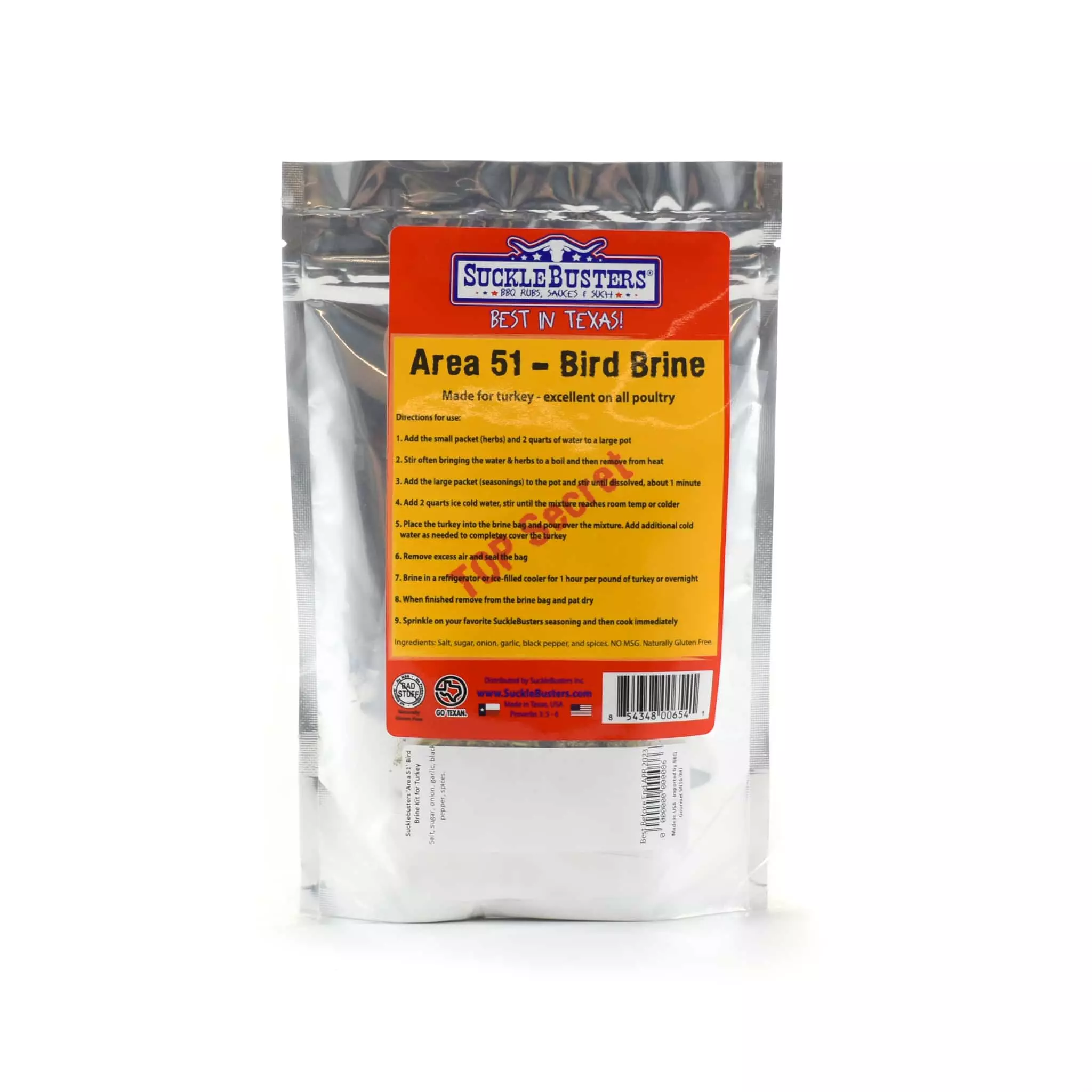 Ingredients Sucklebusters 'Area 51' Turkey Brine Kit 430g 3 Ingredients Sucklebusters 'Area 51' Turkey Brine Kit 430g