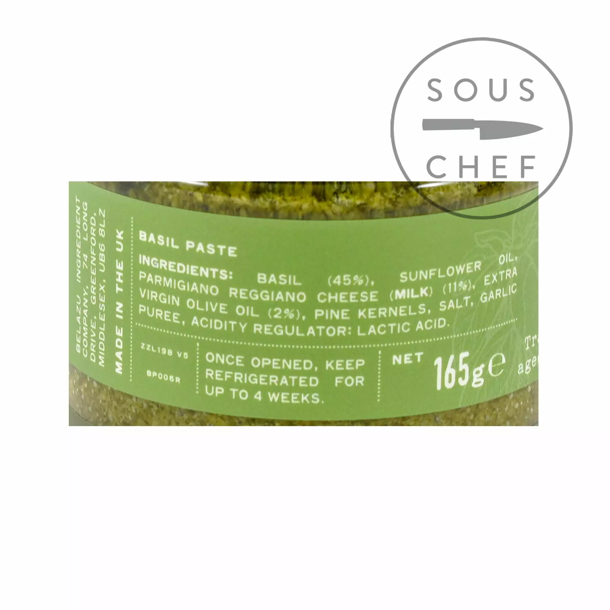 Belazu Traditional Genovese Basil Pesto 165g 4 Belazu Traditional Genovese Basil Pesto 165g