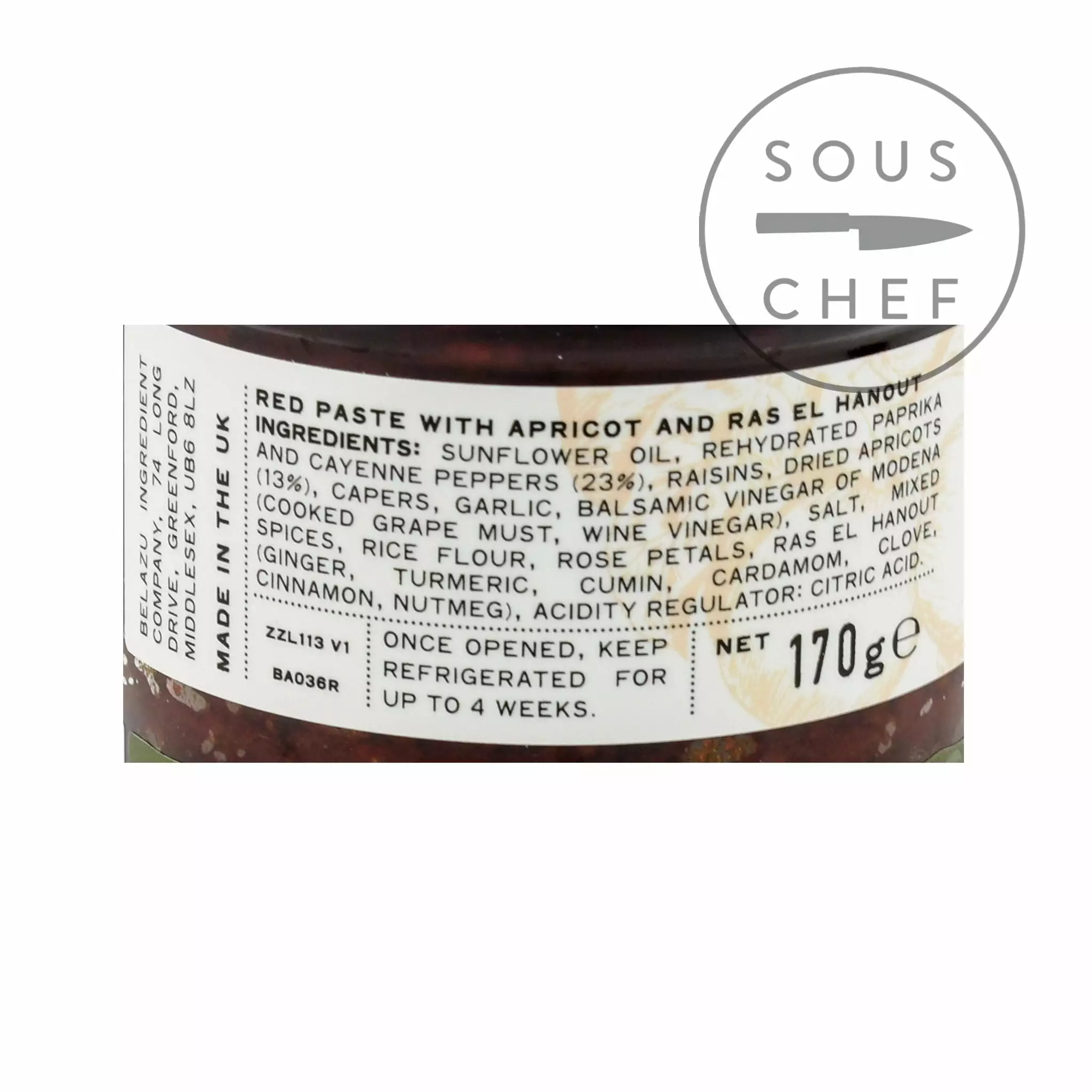 Ingredients Belazu Apricot Harissa 4 Ingredients Belazu Apricot Harissa