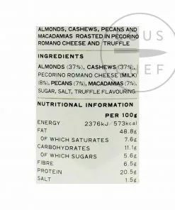 Belazu Truffle & Pecorino Nut Mix 135g Ingredients