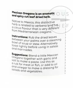 Cool Chile Co Mexican Oregano 20g Ingredients