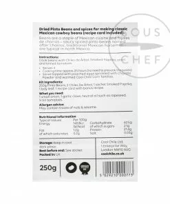 Ingredients Pinto Beans - Cool Chile Cowboy Bean Kit 250g