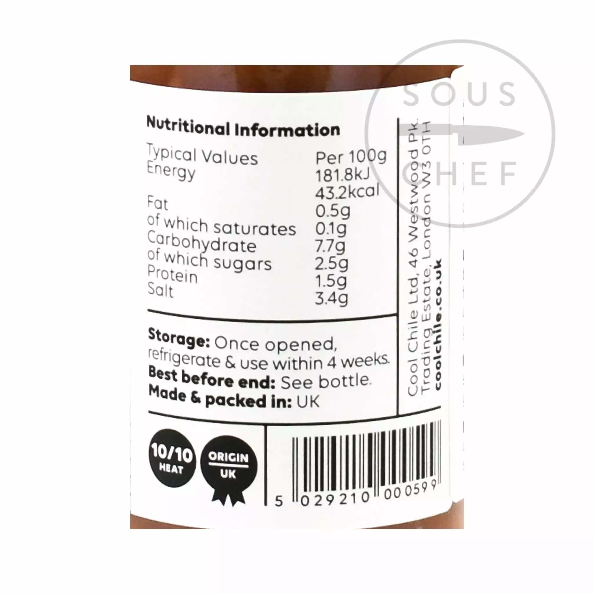 Cool Chile Co Habanero Hot Sauce 150g Ingredients 4 Cool Chile Co Habanero Hot Sauce 150g Ingredients