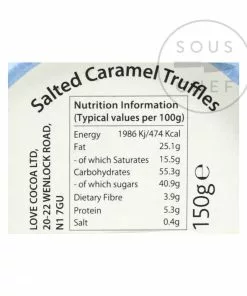 Love Cocoa Salted Caramel Truffles Luxury Gift Box 150g Ingredients