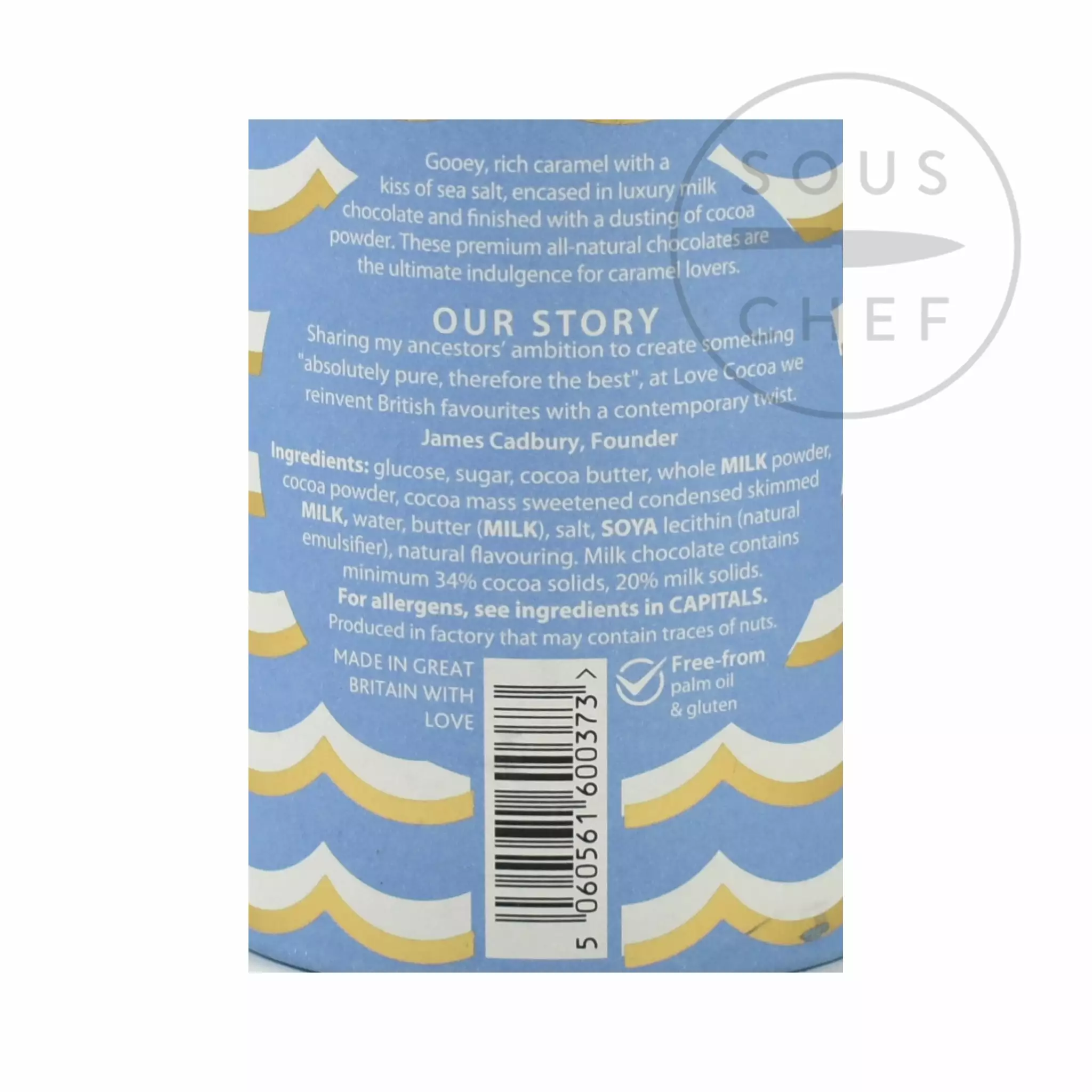 Love Cocoa Salted Caramel Truffles Luxury Gift Box 150g Ingredients 5 Love Cocoa Salted Caramel Truffles Luxury Gift Box 150g Ingredients