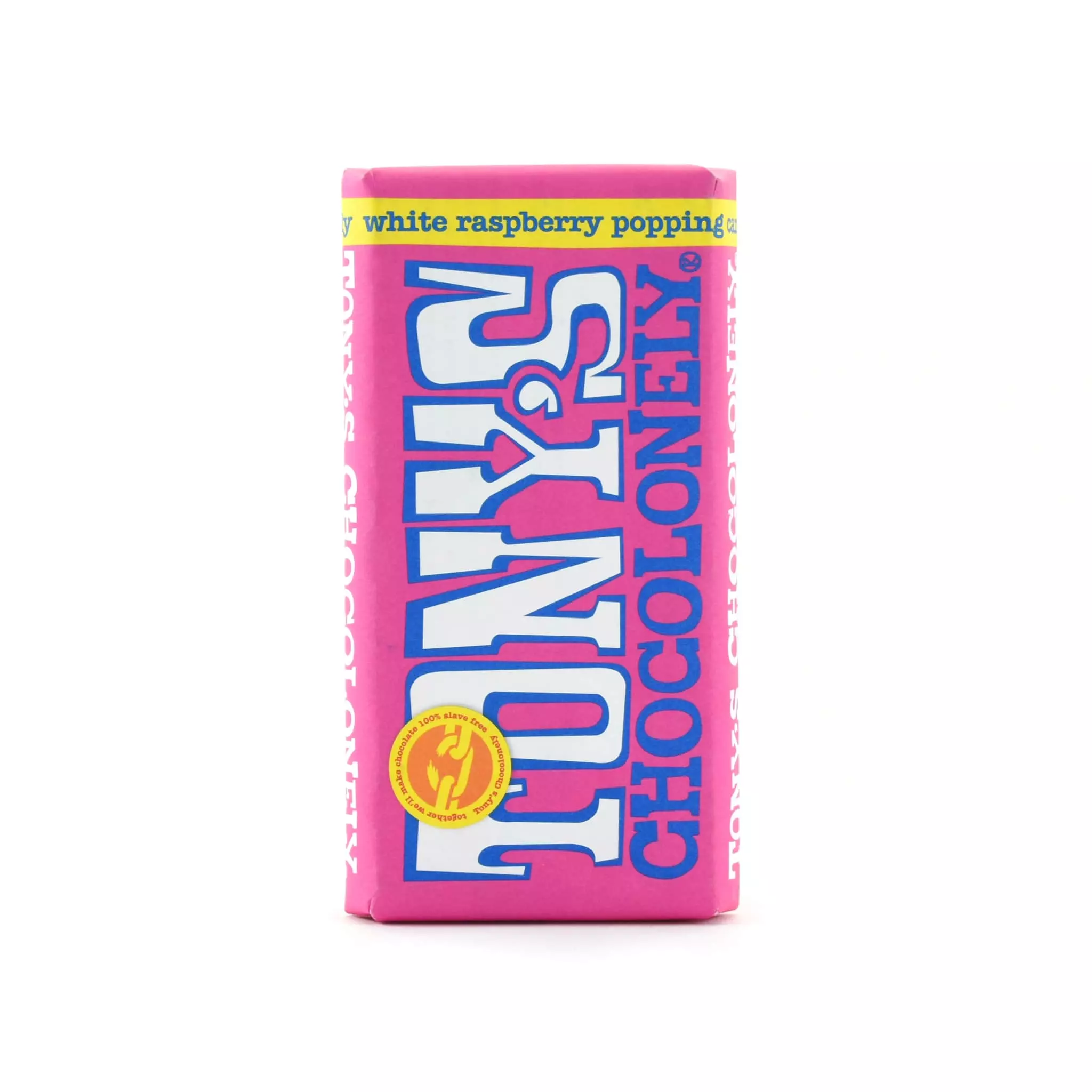Ingredients Tony's Chocolonely White Chocolate With Raspberry & Popping Candy 180g 3 Ingredients Tony's Chocolonely White Chocolate With Raspberry & Popping Candy 180g
