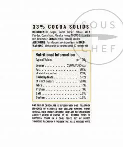 Ingredients Wizards Enchanted Forest Manuka Honey Chocolate 55g