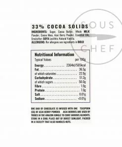 Wizards Enchanted Forest Acai Berry Chocolate 55g Ingredients