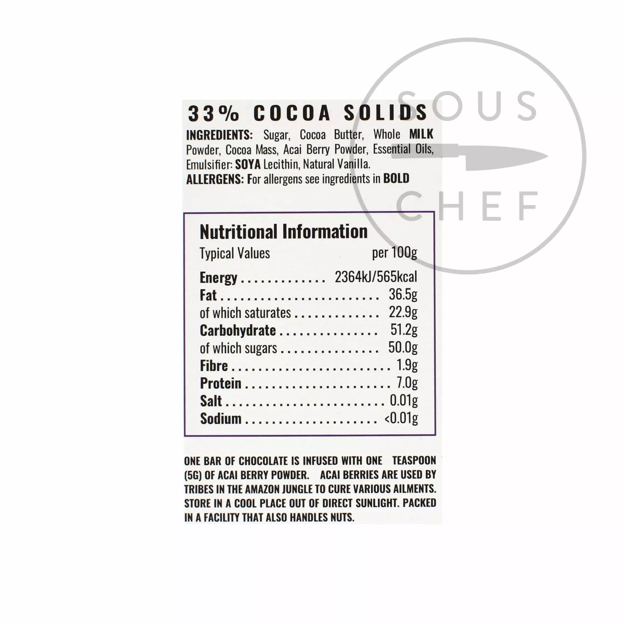 Wizards Enchanted Forest Acai Berry Chocolate 55g Ingredients 4 Wizards Enchanted Forest Acai Berry Chocolate 55g Ingredients